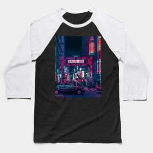 Cyberpunk Tokyo Street Baseball T-Shirt